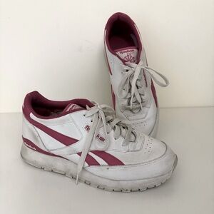 REEBOK CLASSIC CONQUEST WHITE HOT PINK WOMENS 7 ATHLETIC TENNIS SHOE CASUAL